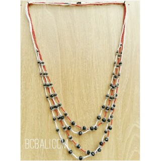 two color crystal beads necklaces layer bali